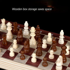 Wooden Chess Backgammon International Checkers 3-in-1 Chessboard