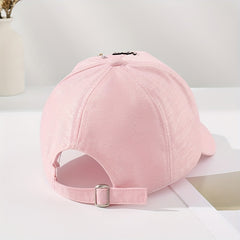 Pink Butterfly Patch Baseball Cap Rhinestone Decor Y2K Dad Hat