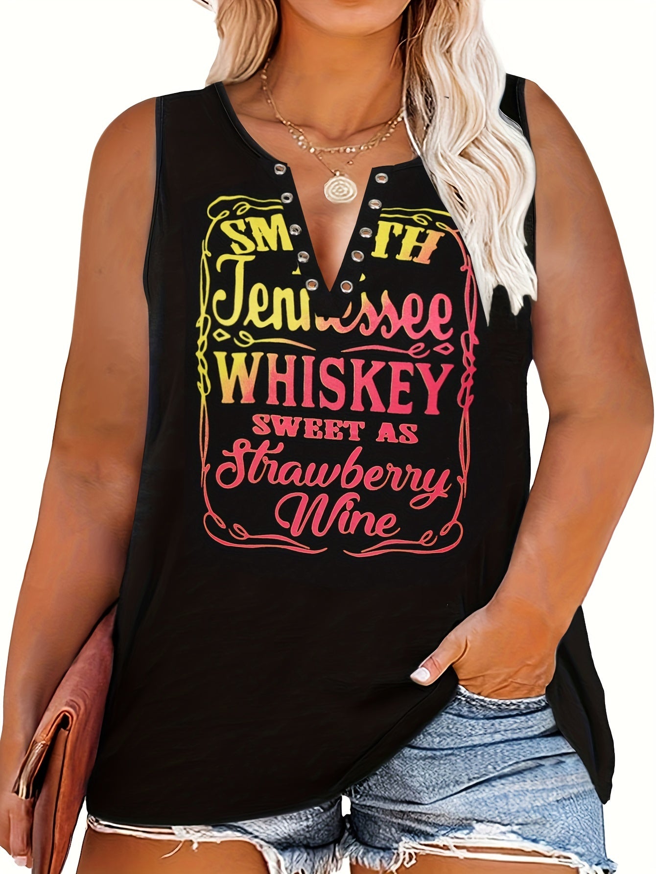 Punk T shirt Women's Plus Western Style Letter Print