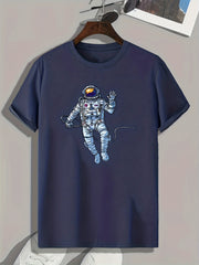 Astronaut Print Men's Graphic T shirt - Casual Comfy Tee