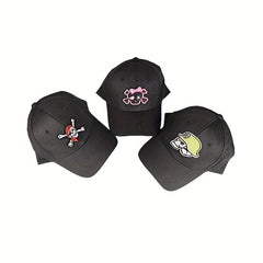 Gothic Skull Patch Baseball Cap Hip Hop Anime Cotton Dad Hats Adjustable