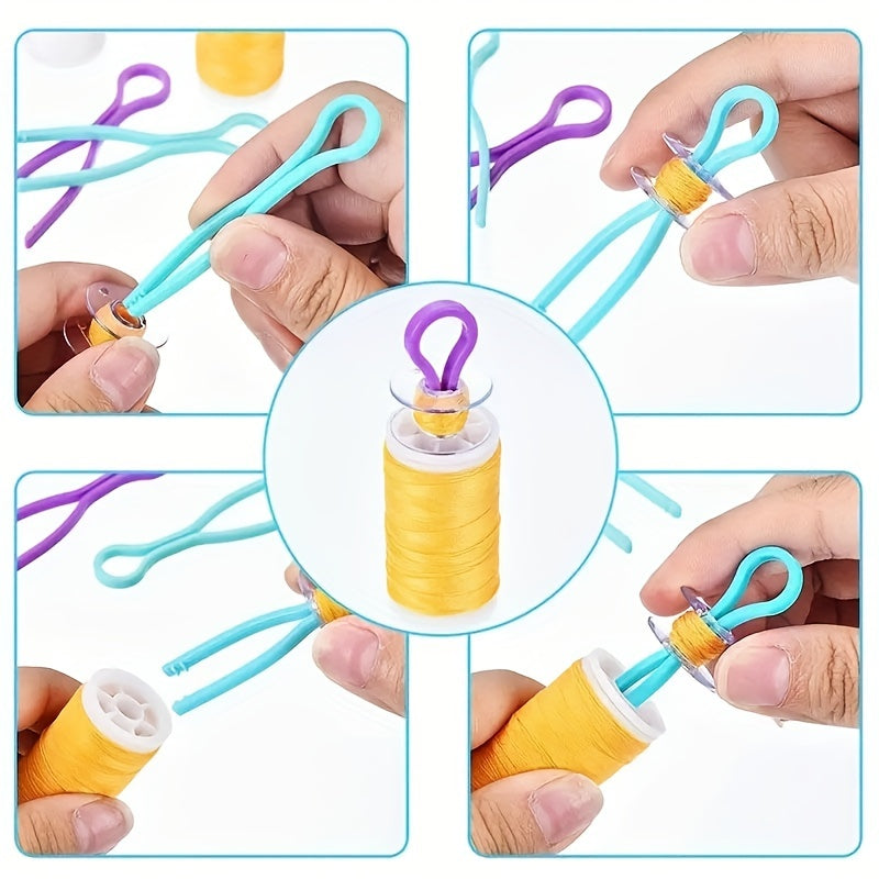 24pcs Plastic Bobbin Thread Clips for Embroidery Quilting DIY Sewing Random