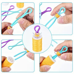 24pcs Plastic Bobbin Thread Clips for Embroidery Quilting DIY Sewing Random