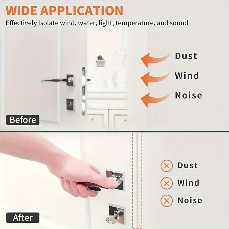Self-Adhesive Weather Stripping Door Seal - Soundproof D-Shape - 6-15 Meters