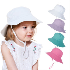 Toddler Baby Bucket Hat Adjustable Fisherman Hat Summer Wide Brim Beach