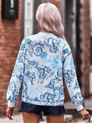Floral Print Zip Up Jacket for Women