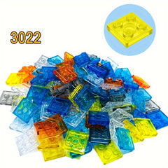60pcs 6 Colors MOC Transparent Compatible 3022 Short Bricks Building Blocks