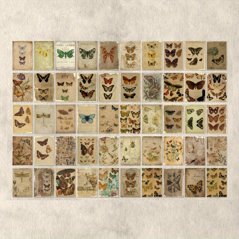 100pcs Retro Plants Flower Decoration Collage Journal