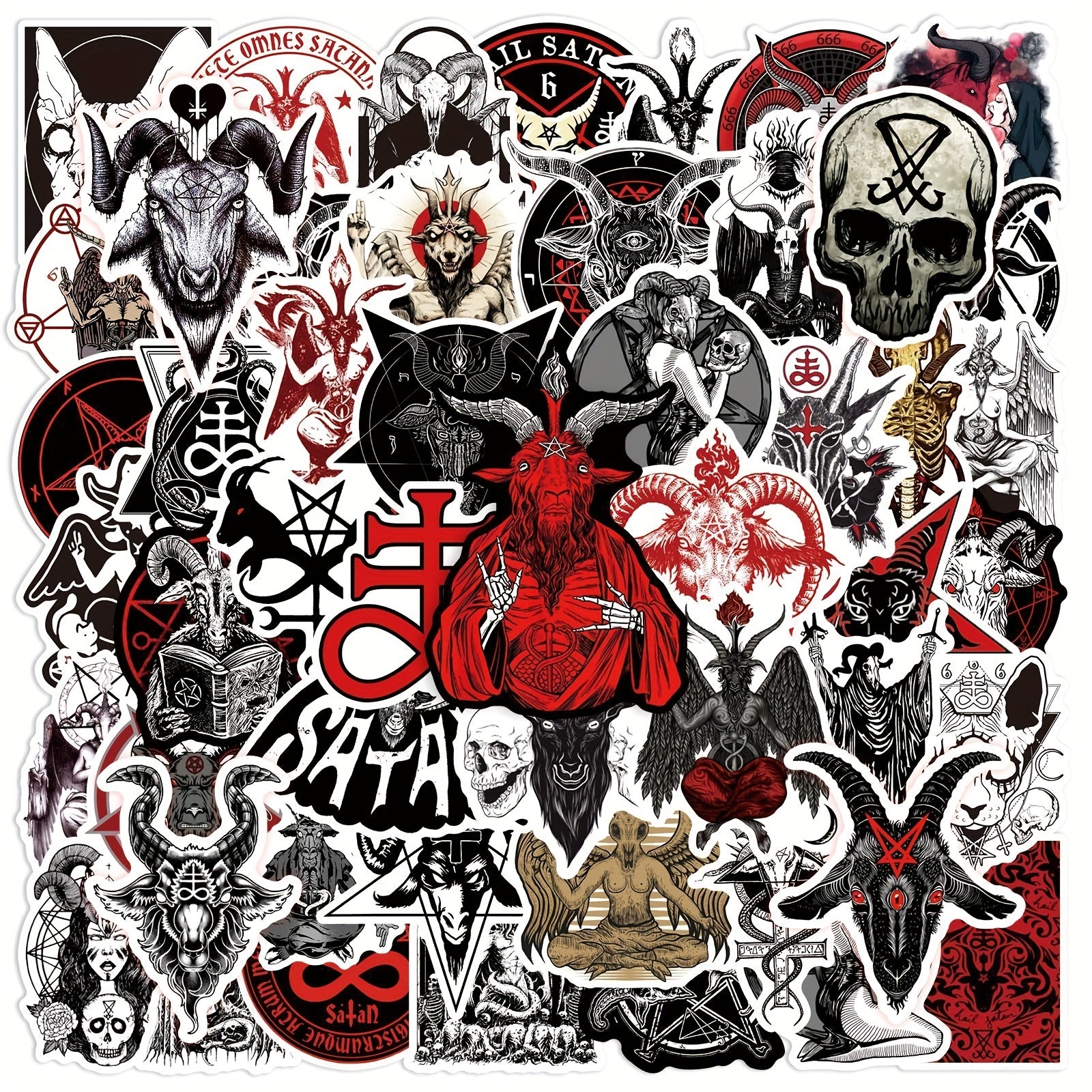 50pcs Devil Graffiti Stickers for Phone Case Skateboard Helmet Water