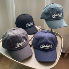 Embroidered Baseball Cap Retro Casual Peaked Cap