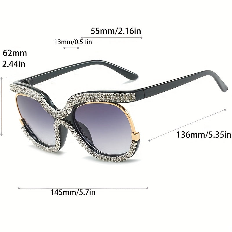 Sparkling Rhinestone Sunglasses Round UV400