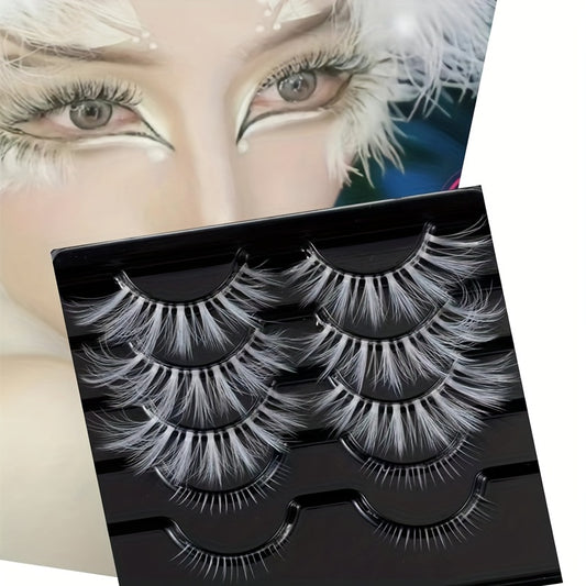 5 Pairs Faux Mink Soft Lashes Masquerade Cosplay Manga Lashes