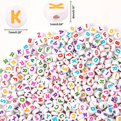 1000Pcs 4 7mm Acrylic Letter Beads & Elastic String DIY Jewelry Making