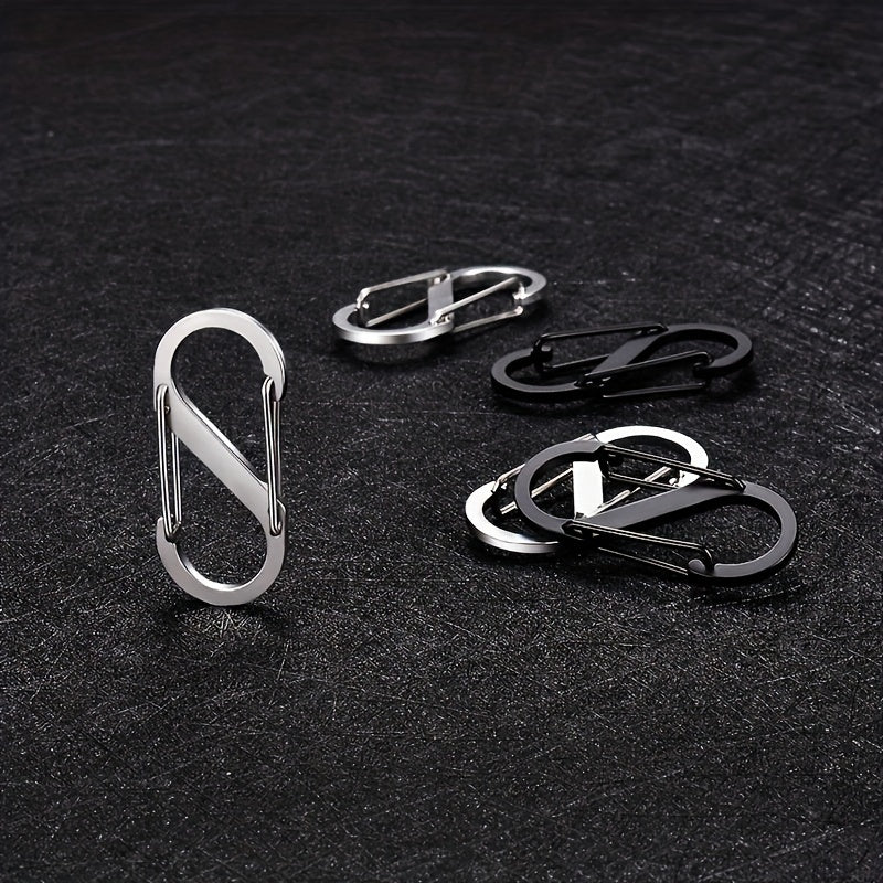 S Shape Carabiner Clips Snap Hooks Double Headed Keychain Buckles For Backpacks