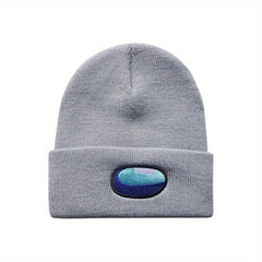 Space Werewolf Killing Embroidery Knitted Hat Autumn Winter Warm Woolen Hat