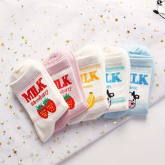 5 Pairs Cartoon Print Socks Women's Stockings & Hosiery