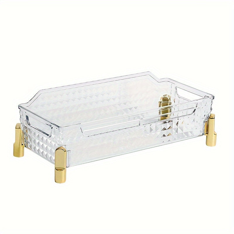 Transparent PET Storage Tray Diamond Pattern Cosmetics Box