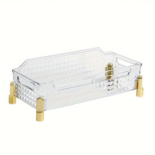 Transparent PET Storage Tray Diamond Pattern Cosmetics Box