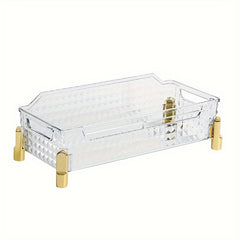 Transparent PET Storage Tray Diamond Pattern Cosmetics Box