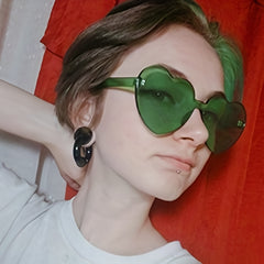 Heart Shape Sunglasses Lovely Candy Frameless Glasses For Party Stage