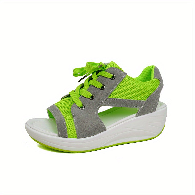 Thick Bottom Non Slip Sport Sandals Breathable Lace Up Slides