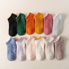4 Pairs Warm & Comfy Fuzzy Ankle Socks - Women's Stockings