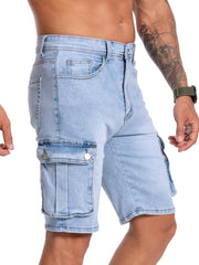 Men's Distressed Denim Shorts Street Style Casual Summer Wear