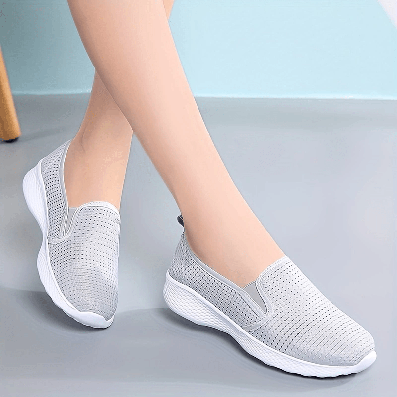 Women's Mesh Sports Shoes Breathable Slip On Sneakers Low Top Loafers