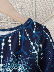 Kid Girls' Bead & Floral Print A Line Dress