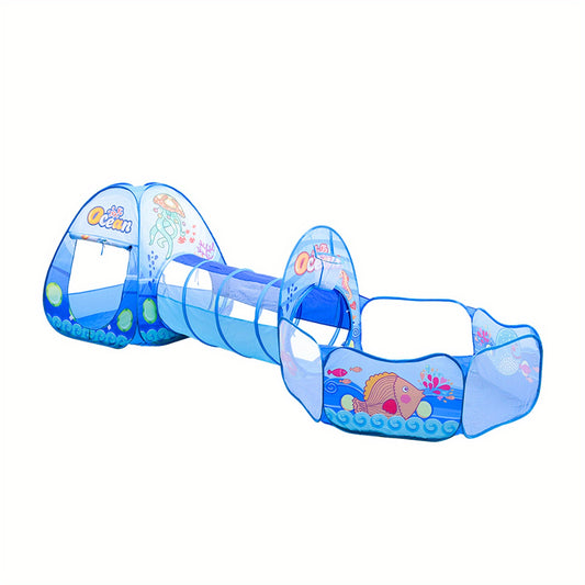 Kids Ocean 3-In-1 Tent Game House Indoor Baby Foldable Toy House