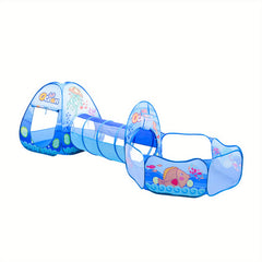 Kids Ocean 3-In-1 Tent Game House Indoor Baby Foldable Toy House
