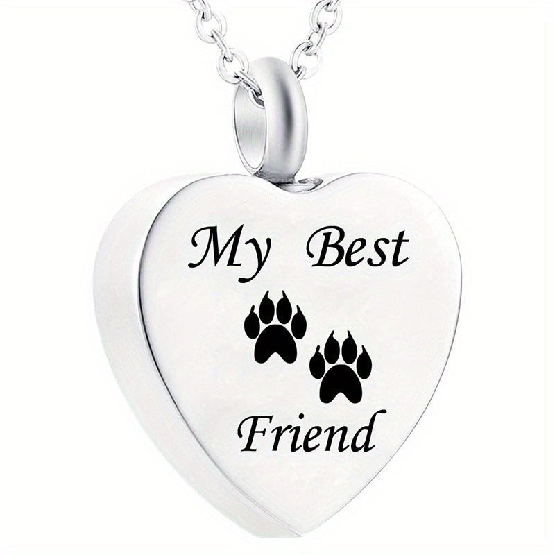 Pet Memorial Necklace Heart Pendant for Beloved Dogs and Cats
