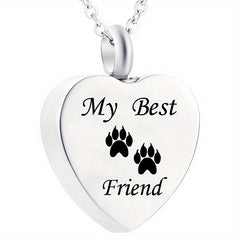 Pet Memorial Necklace Heart Pendant for Beloved Dogs and Cats