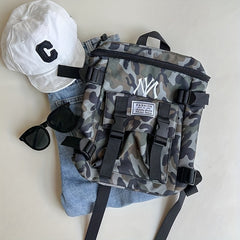 Kids Casual Backpack Camouflage Travel Backpack Canvas School Bag