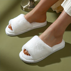 Women's Cozy Open Toe Plush Slippers