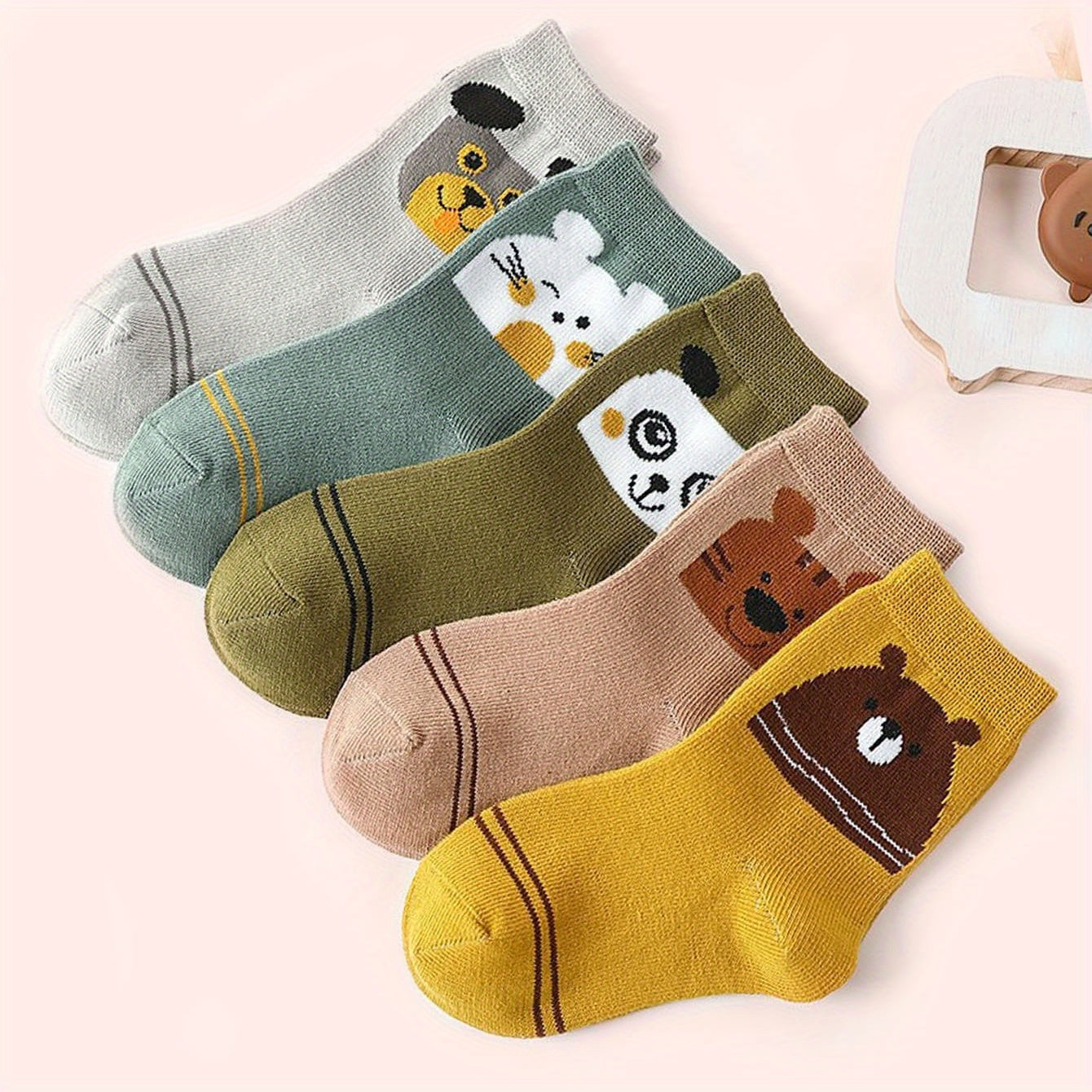 Boys Cartoon Animal Print Socks Cotton Crew Socks Kids Accessories