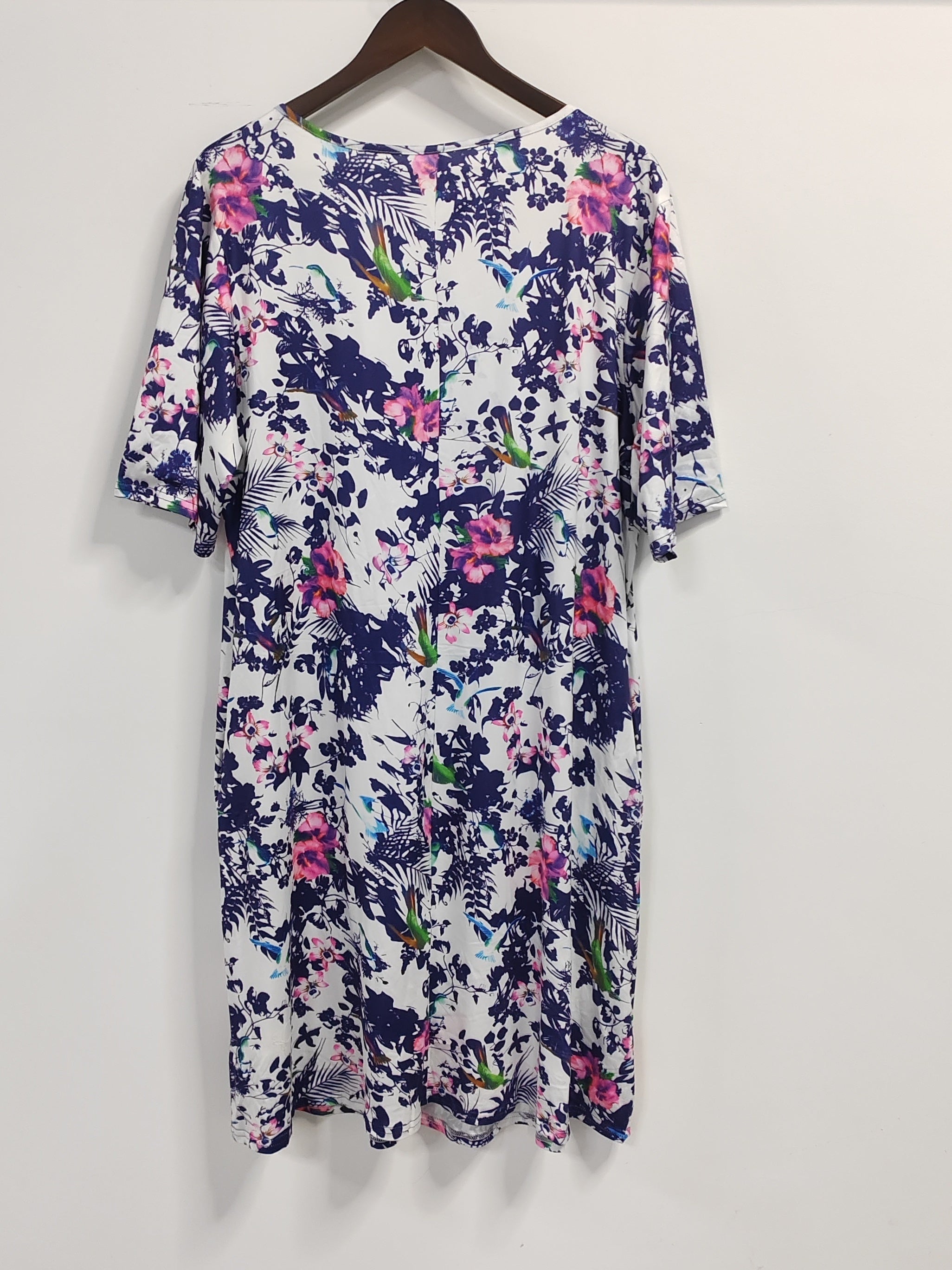 Floral Print Maxi Dress Short Sleeve Round Neck Pleated