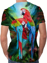 Men's Parrot Graphic T Shirt Stylish 3D Print Comfy Tee Top