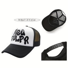 Hip Hop Letter Print Mesh Baseball Cap Trucker Cap