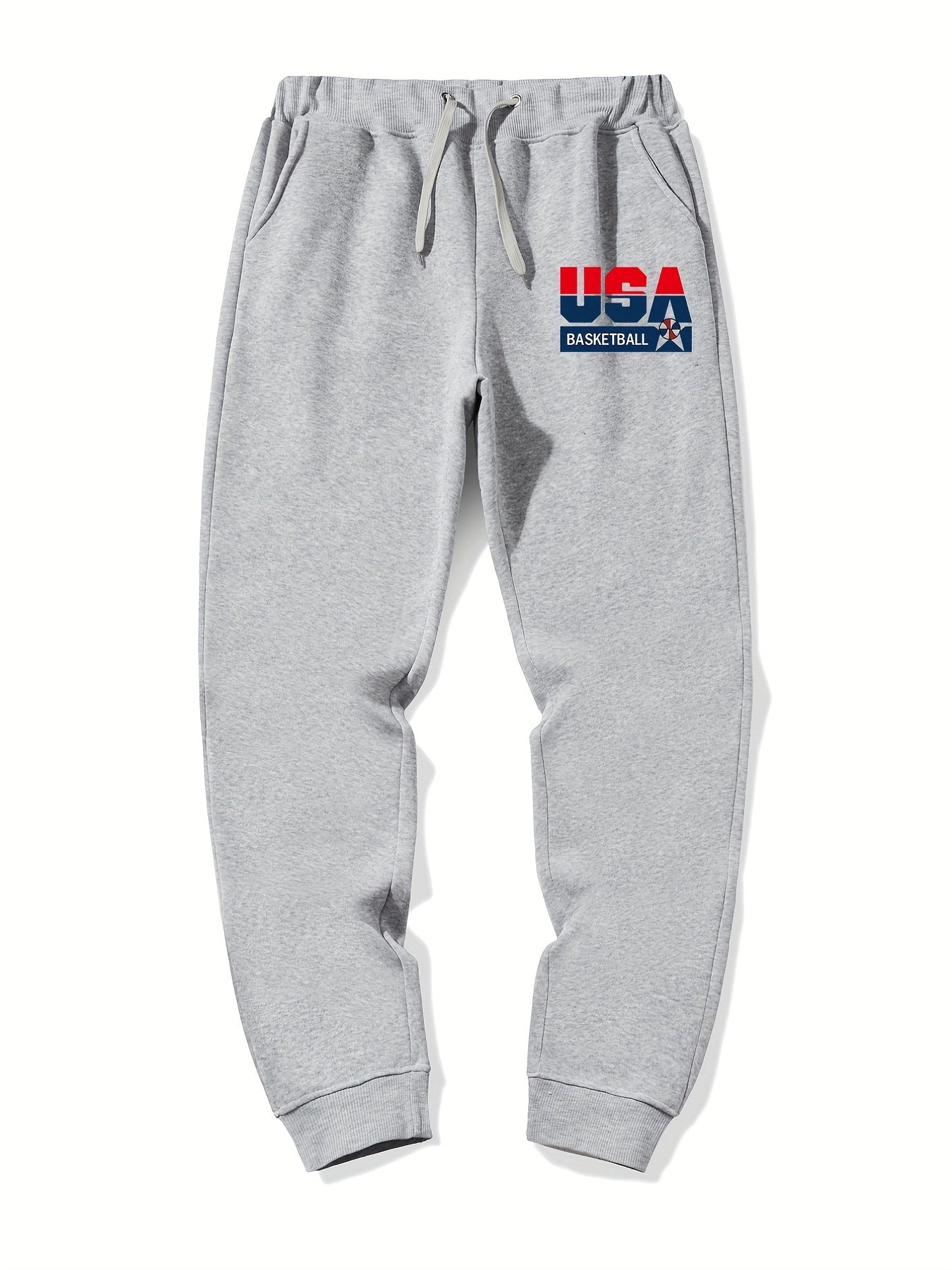 Basketball Graphic Drawstring Joggers Men's Sweatpants
