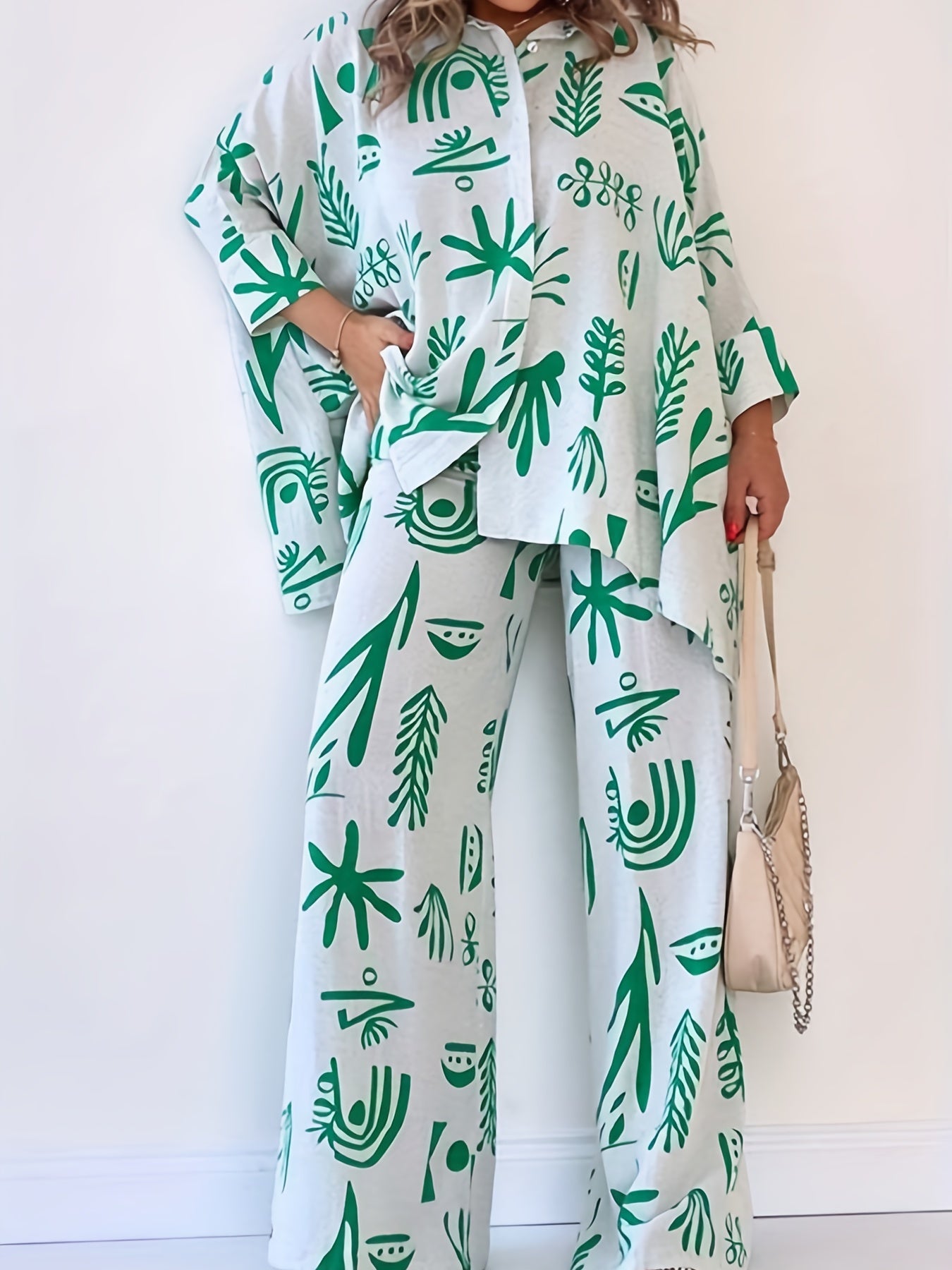 Floral Print Two Piece Outfit Set