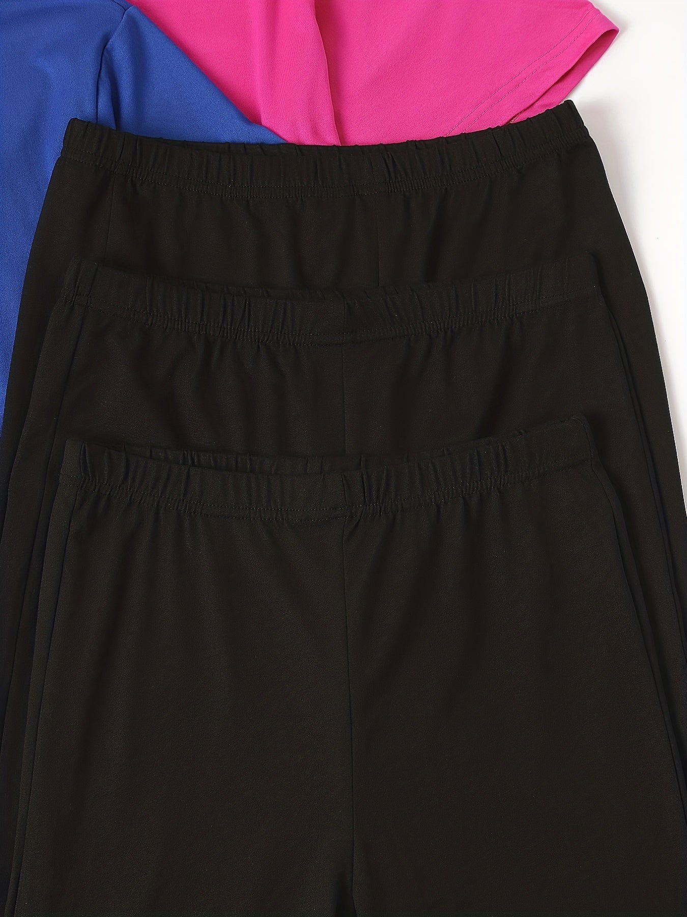 6 Pack Plus Size Basic Pajama Set Women's Plus Solid Tee & Shorts Loungewear