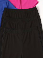 6 Pack Plus Size Basic Pajama Set Women's Plus Solid Tee & Shorts Loungewear