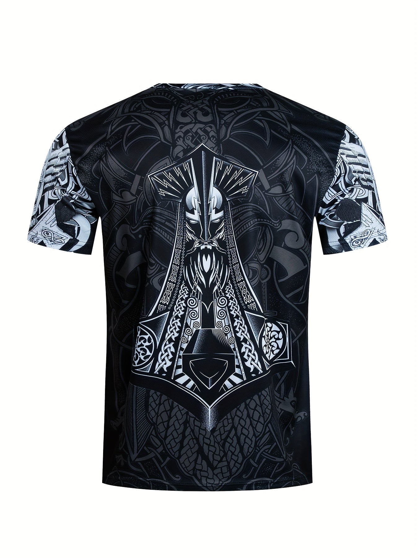 Men's 3D Print T-Shirt & Active Shorts Set for Fitness