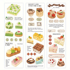 3pcs Long Strip Stickers for Dessert Coffee Journal Material