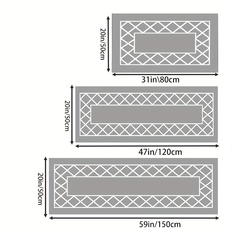 Stylish Kitchen Rug Set Non Skid Absorbent Runner Rugs for Sink & Decor