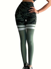 Camouflage Stripes Yoga Pants High Waist Leggings