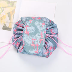 Drawstring Makeup Bag Flamingo Waterproof Travel Cosmetic Pouch