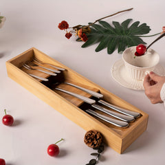 Bamboo Drawer Divider Organizer Cutlery Tray Kitchen Utensil Holder