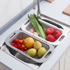 Retractable Sink Drain Basket Multifunctional Fruit And Vegetable Washing Basket